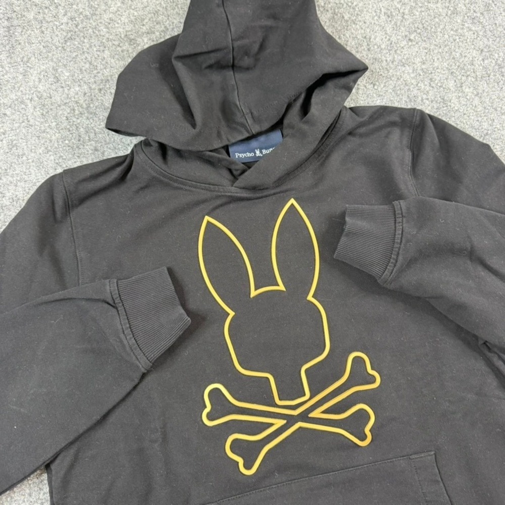 Psycho Bunny Kids Large 14/16 Black Outline Logo Pullover Hoodie
